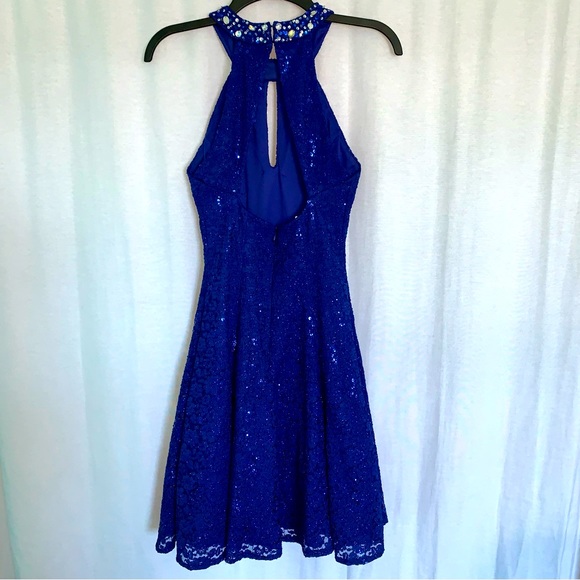 Morgan & Co. royal blue lace skater dress Size 5/6 - Picture 2 of 9